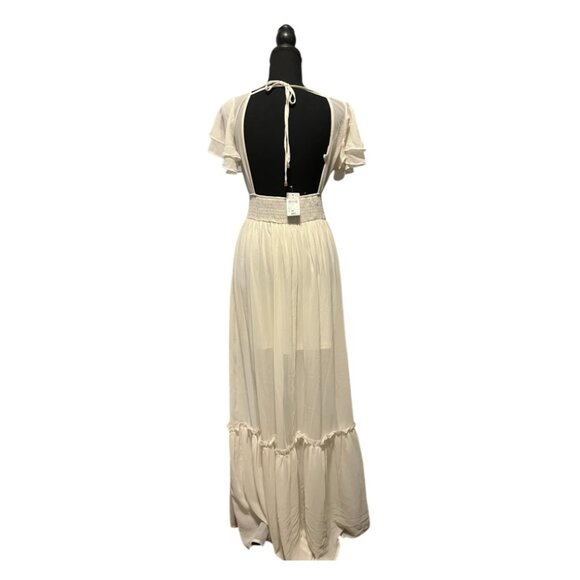 Windsor Summer Daydream Ivory Ruffled Chiffon Maxi Dress (NWT) - Picture 8 of 10
